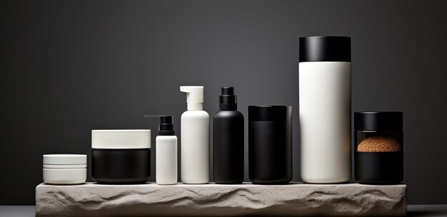 Photo an assortment of natural skincare products is shown