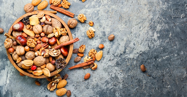 Photo assortment of nuts