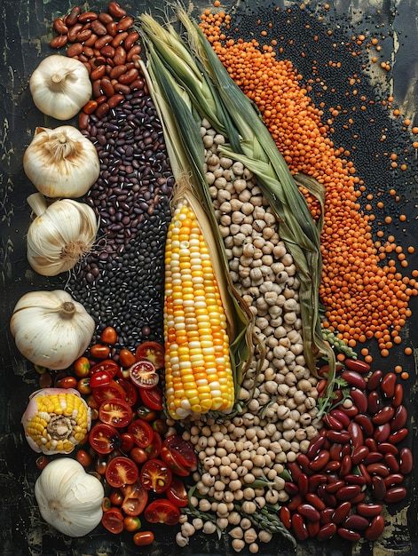 Фото Ассортимент бобовых и кукурузы