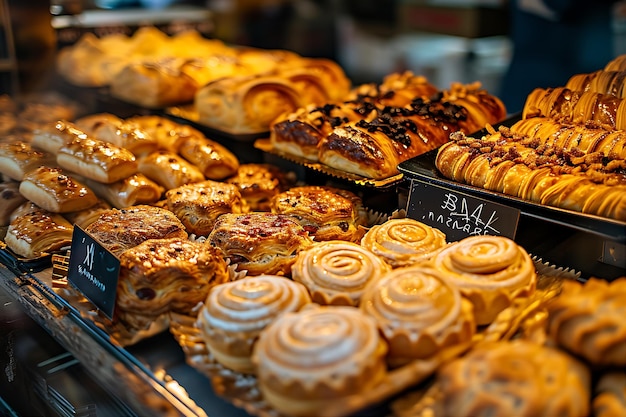 Assortment of Pastries at a Market