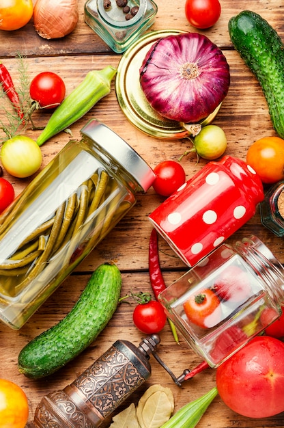 Assortment of pickled vegetable