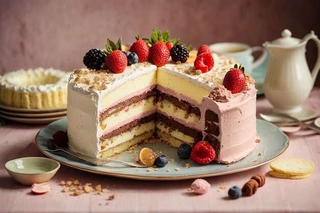 Assortment of pieces of cake