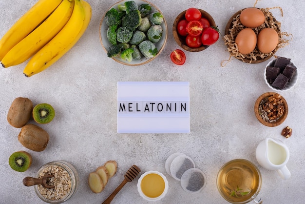 Assortment of products containing melatonin