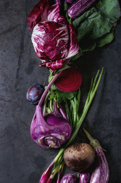 Assortment of purple vegetables