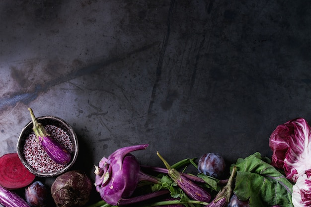 Assortment of purple vegetables