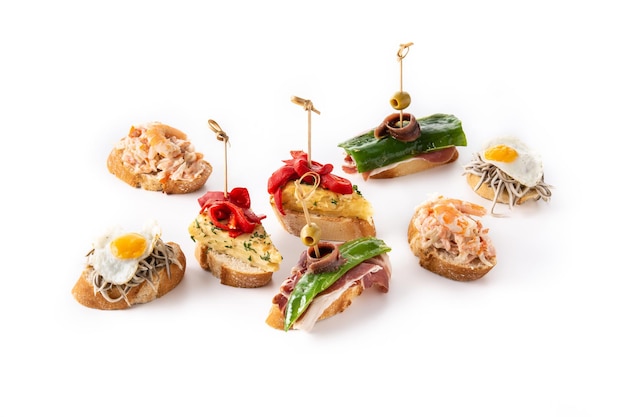 Assortment of Spanish pintxos