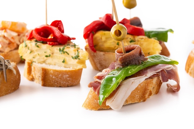 Assortment of Spanish pintxos