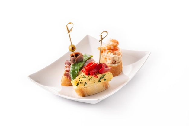 Assortment of Spanish pintxos