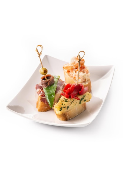 Assortment of Spanish pintxos