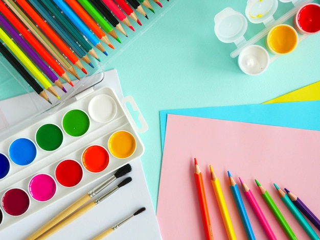 An assortment of stationery and goods for creativity for the school year
