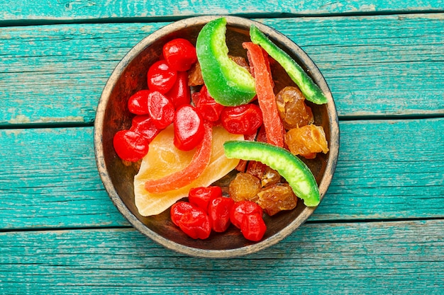 Assortment of tasty dried fruits