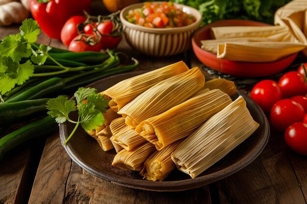 Assortment of tasty traditional tamales