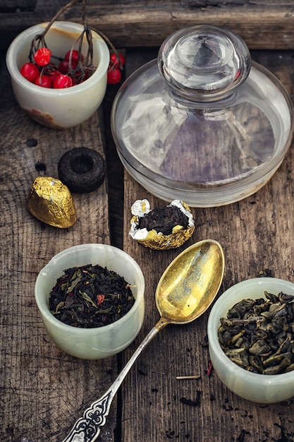 Photo assortment of tea