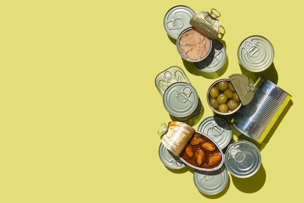 Assortment of Tinned fish canned food