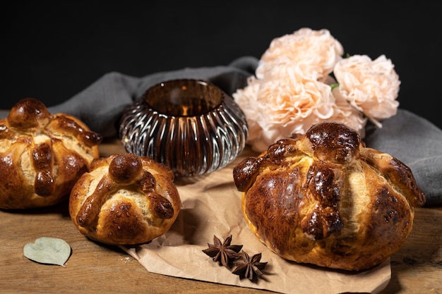 Assortment of traditional bread of dead