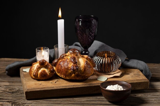 Assortment of traditional bread of dead