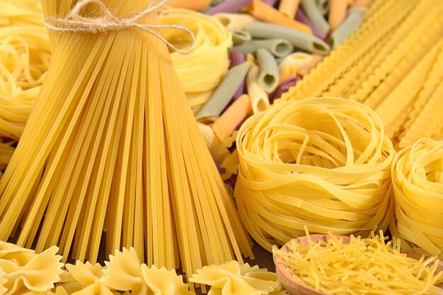 Assortment of uncooked Italian pasta