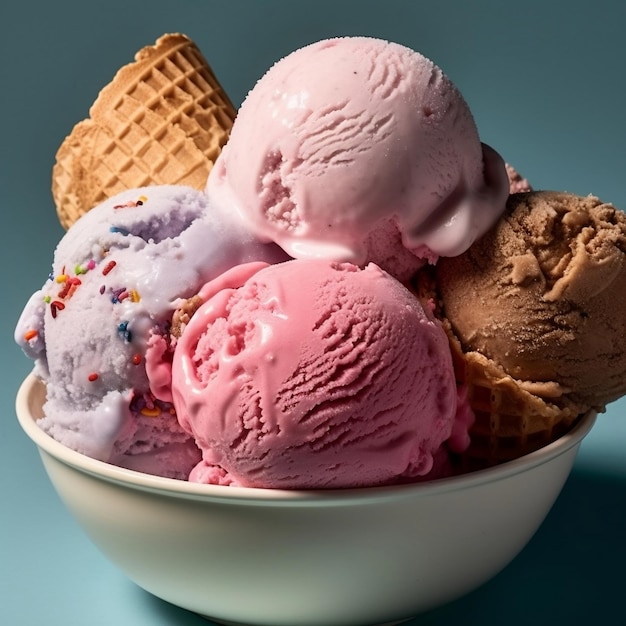 Photo an assortment of unique ice cream cones