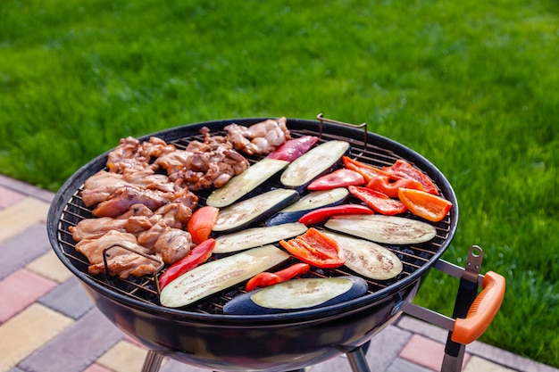 Assortment various barbecue food