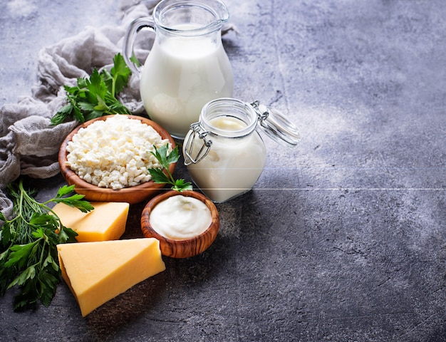 Photo assortment of various dairy products.