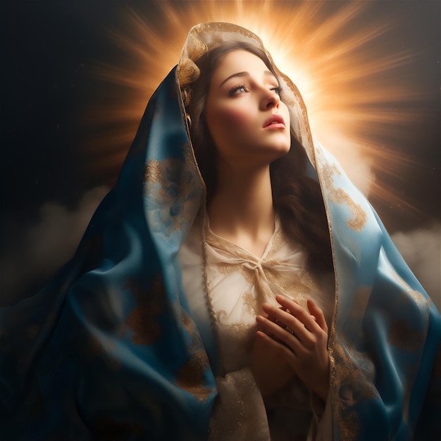 Assumption of the Virgin Mary Religious Image Faith Devotion AI Generated