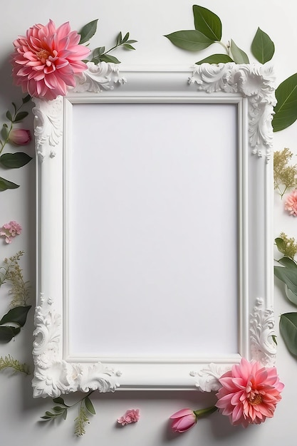 Aster Arcadia blank Frame Mockup with white empty space for placing your design