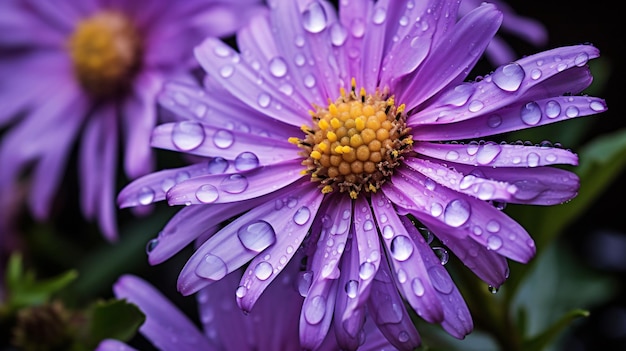 Aster flower macro