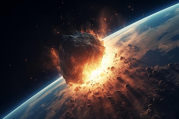 Asteroid earth collision Generate Ai