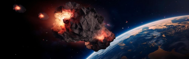 An asteroid falls to earth Generative AI