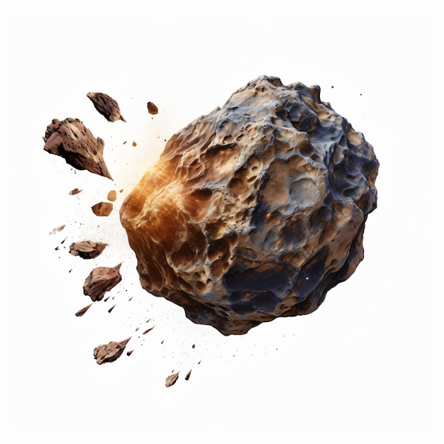 Астероид изолирован на белом фоне