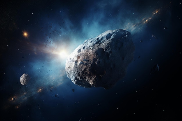 Asteroïde in de ruimte achtergrond