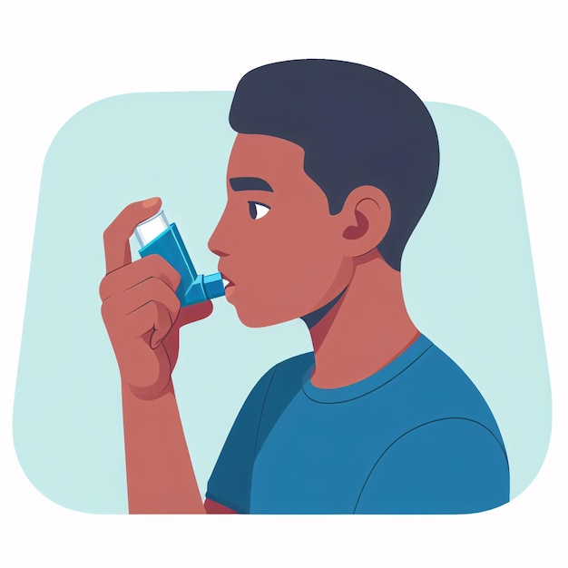 Photo asthma illustration healtcare medicine inhaler