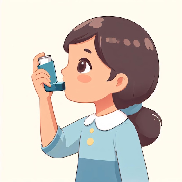 Asthma illustration Healtcare Medicine Inhaler