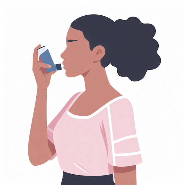 Photo asthma illustration healtcare medicine inhaler