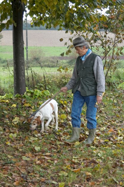 Photo between asti and alba piedmont piemonte italy truffles searcher finder hunter truffels