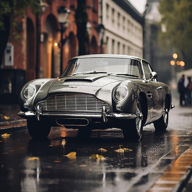 Foto aston martin auto in de regen