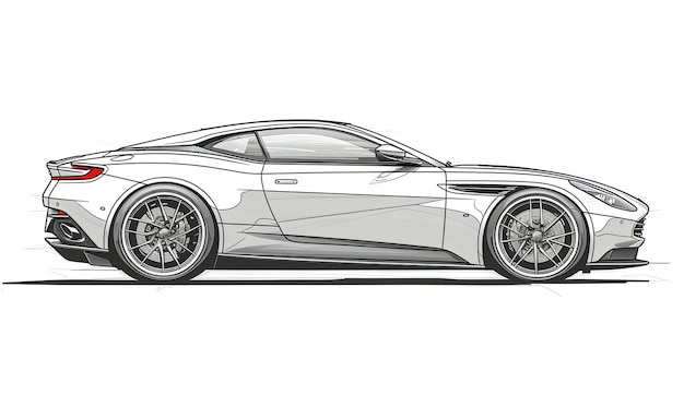 aston martin db11 in a line art aston martin