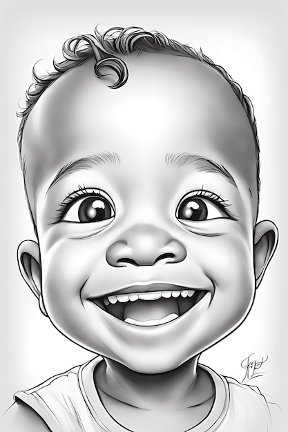 Astonished Expression Coloring Page Printable Pencil Sketch Child's Face