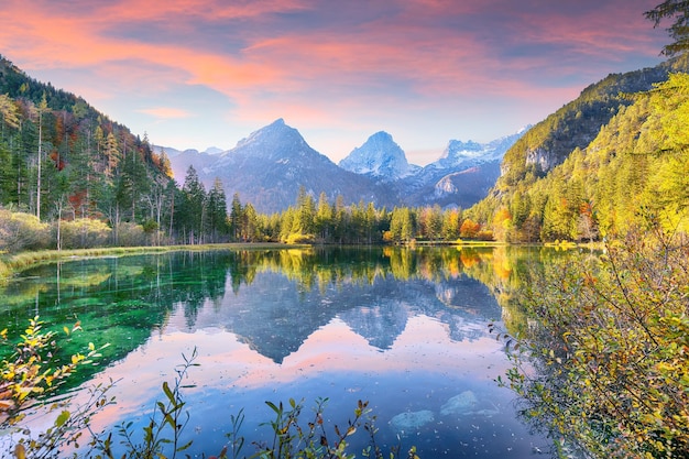 Astonishing autumn scene of Schiederweiher pond