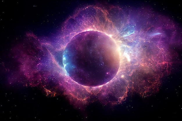 Astonishing Cosmic Wormhole Glowing Round Portal 3D Art Work Abstract Background