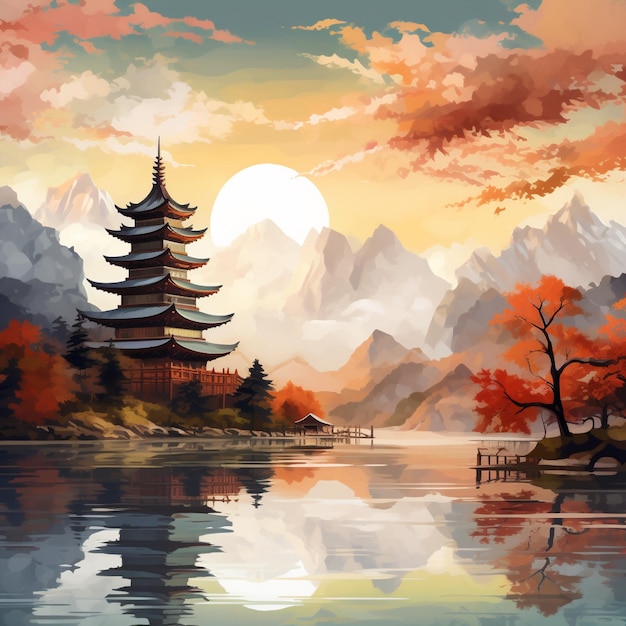 Astonishing Wallpaper Pagoda Peace