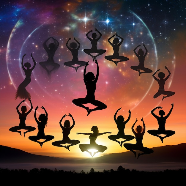 Astonishing wallpaper Yoga in Space