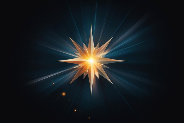 Удивительная Векторная Звезда Солнце затмевает полуночное небо Линза Вспышка Драма Освещающая фон 015