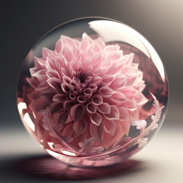 Premium AI Image  Astra flower in a crystal ball Created with