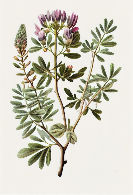 Astragalus 꽃 식물 그림 Milkvetch 식물 현실적인 그림 추상 생성 AI 그림