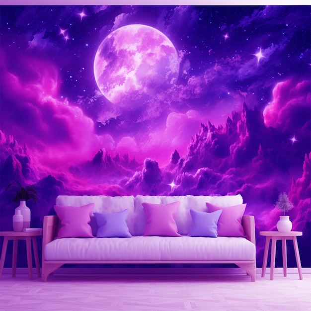 astral wallpaper composition with purple sky