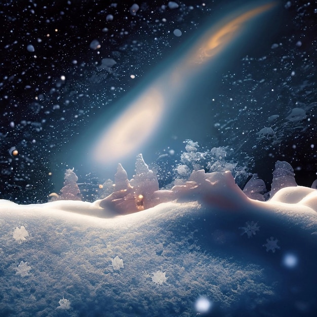 Foto composizione di sfondi astrali con neve