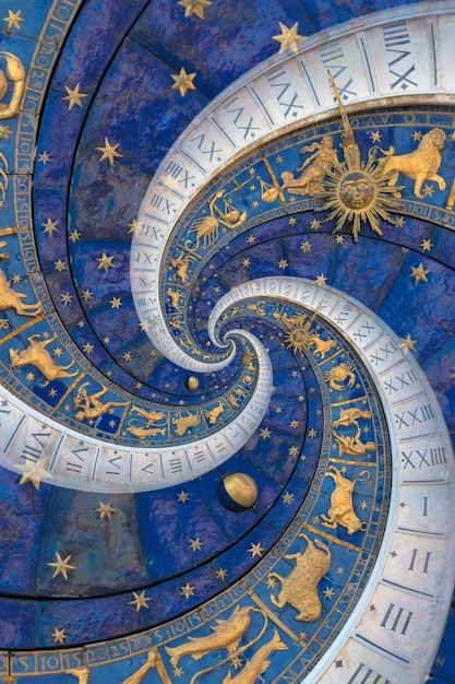 Sfondo astrologico con segni zodiacali e simbolo