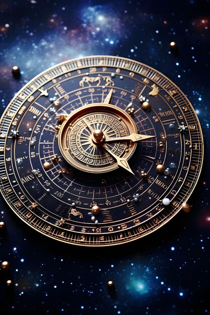 Foto carta astrologica con sfondo di costellazioni