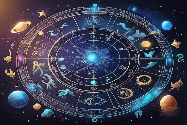 Astrologie concept met horoscoop tekening